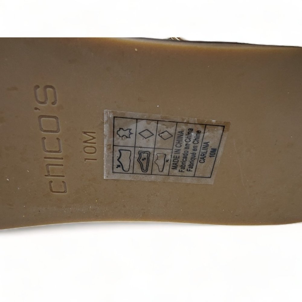 Chicos $139 Carlina Champagne Gold Sandals~10 M~NIB Platform - Picture 10 of 11
